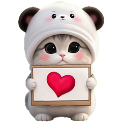 [LINEスタンプ] 飛び出す！パンダ帽が可愛い猫 毎日使える