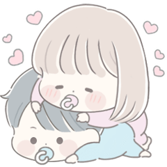 [LINEスタンプ] 透明な女の子♡私の赤ちゃん2