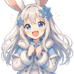 [LINEスタンプ] 雪うさぎのゆるかわ絵文字 癒し表情集