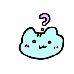 [LINEスタンプ] へんなあおいろのねこ みずいろかも