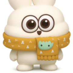 [LINEスタンプ] 可愛すぎる冬3D太っちょうさぎ