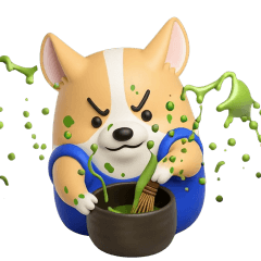 [LINEスタンプ] デカ動く 3D猛コーギー2 silent