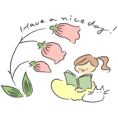 [LINEスタンプ] 花ねこガール