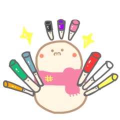 [LINEスタンプ] 淡色ゆきだるまくん(ピンク）