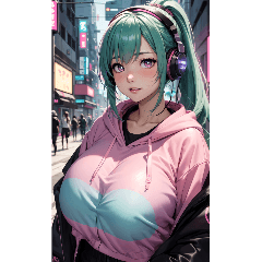 [LINEスタンプ] サイバー朋客の女の子の写真