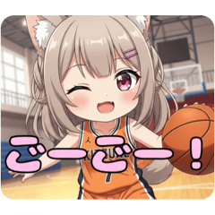[LINEスタンプ] バスケスタンプ(みなみ＆はちみ)