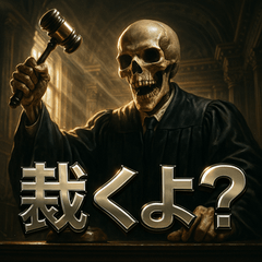 [LINEスタンプ] スケルトン裁判官
