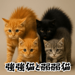 [LINEスタンプ] 強猫と弱猫