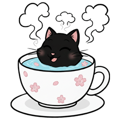 [LINEスタンプ] 猫茶〜美人黒猫愛嬌たっぷり♡〜 -BIG-