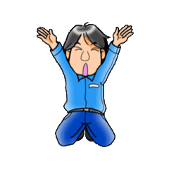 [LINEスタンプ] 動く作業服の男