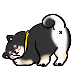 [LINEスタンプ] しばまるまる-くろしばのにちじょう
