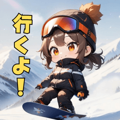 [LINEスタンプ] スノボガールのウィンタースマイル