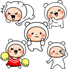 [LINEスタンプ] ▶︎動く！超ちいさいしろくまタイツまる②