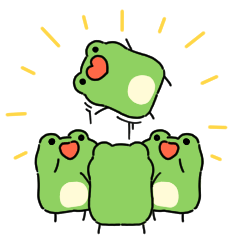 [LINEスタンプ] 今日もグッデイ！カエルはいつでもゲロゲロ