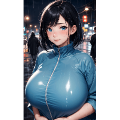 [LINEスタンプ] レインコートガール2写真