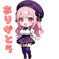 [LINEスタンプ] ベレー帽のキュートアイドル