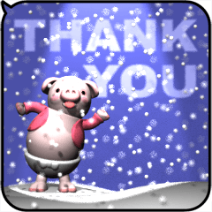 [LINEスタンプ] 雪とピンクピッグ2（ポップアップ）