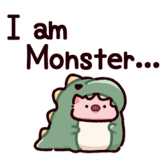 [LINEスタンプ] 怪獣のぶた