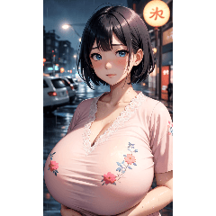 [LINEスタンプ] ピンクの洋服の女の子の写真