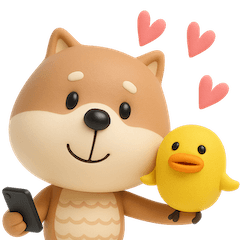 [LINEスタンプ] mottoの3D柴犬とひよこ♡便利