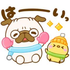 [LINEスタンプ] 冬に役立つ♡パグちゃん