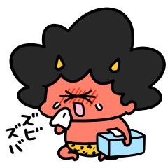 [LINEスタンプ] 泣きむしおにちゃん体調不良