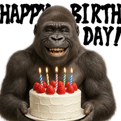 [LINEスタンプ] ゴリラのお誕生日＆ポジティブ