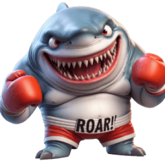 [LINEスタンプ] ボクシングサメは今日も暴走中