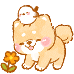 [LINEスタンプ] ▶動く❤️シマエナガといやしばいぬ❤️柴犬