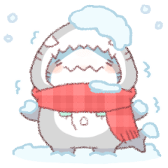 [LINEスタンプ] 【冬】サメ！着ぐるみ動物