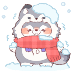 [LINEスタンプ] 【冬】オオカミ！着ぐるみ動物