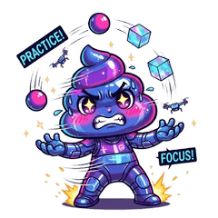 [LINEスタンプ] サイバーパンクぷぅ — デフォルメで大暴れ