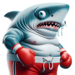 [LINEスタンプ] 暴走して面白いサメボクサー