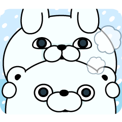 [LINEスタンプ] うさぎ＆くま100％  冬の日常