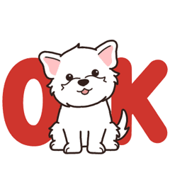 [LINEスタンプ] やさしいウエスティ『デカ文字・敬語』