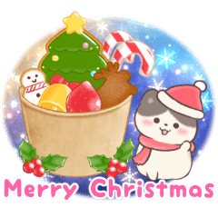 [LINEスタンプ] ネコたちと冬スイーツ【年末年始】(再販)