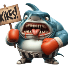 [LINEスタンプ] サメボクサーのムカつくリアクション全集