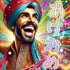 [LINEスタンプ] 面白いインド人のあけおめスタンプ再販