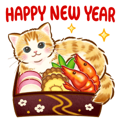 [LINEスタンプ] 動くちっちゃい猫のあけおめスタンプ(再販)