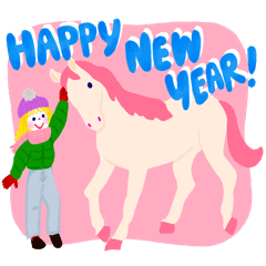 [LINEスタンプ] 女の子のためのハッピースタンプ♡お馬と