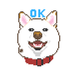 [LINEスタンプ] 白柴犬ドット絵スタンプ