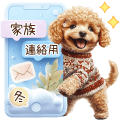 [LINEスタンプ] 家族連絡用トイプードルのスタンプ（冬）