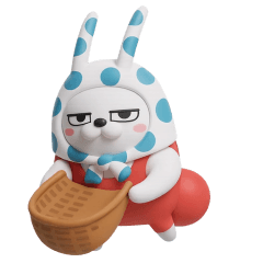 [LINEスタンプ] デカ動く 3D擦れうさぎ（冬）silent