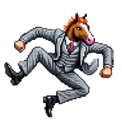 [LINEスタンプ] シュールな馬のスタンプ(ビジネスマン)