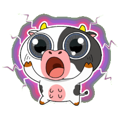 [LINEスタンプ] 大きな目のボケ牛のいたずら顔