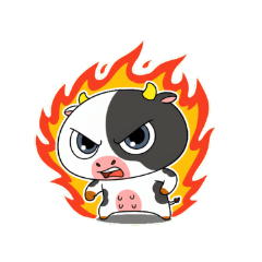 [LINEスタンプ] ドジで可愛い牛が暴走中！怒らせないでね