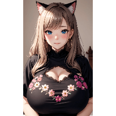 [LINEスタンプ] 優雅な猫耳の女の子の写真