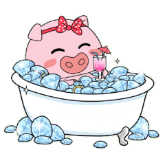 [LINEスタンプ] 太っちょブタちゃんが金運アップ！