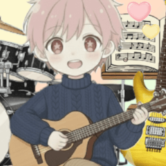 [LINEスタンプ] 音楽好きの男の子♡