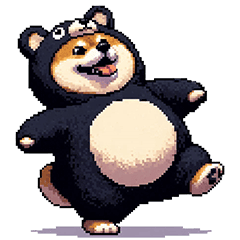 [LINEスタンプ] クマ出没注意な太っちょ柴犬 クマが出たぞ